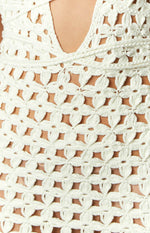 Dusk White Crochet Mini Dress Image