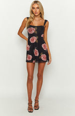 Eleanora Black Floral Mini Dress Image