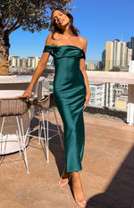 Ella Teal Off Shoulder Formal Maxi Dress Image