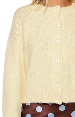 Ellia Butter Yellow Button Down Cardigan