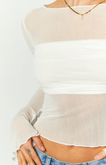 Embry White Long Sleeve Knit Top Image
