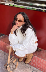 Enya Cream Funnel Neck Sports Jacket - PRE ORDER Image