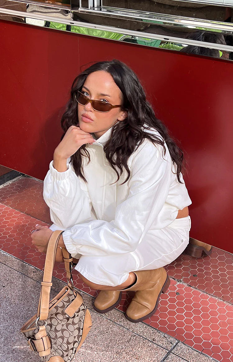 Enya Cream Funnel Neck Sports Jacket - PRE ORDER Image