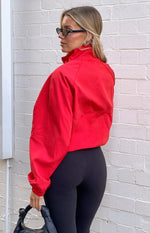 Enya Red Funnel Neck Sports Jacket Image