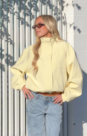 Enya Yellow Funnel Neck Sports Jacket