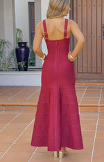Fariah Burgundy Bandage Maxi Dress Image