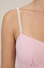 Felicity Pink Pearl Strap Ruffle Maxi Dress Image