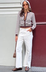 Felix Scallop Edge White Denim Jeans Image