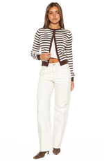 Felix Scallop Edge White Denim Jeans Image