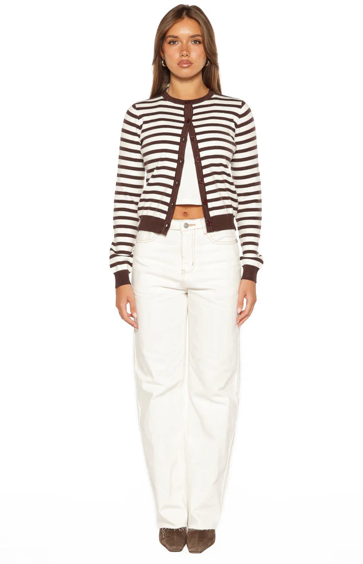 Felix Scallop Edge White Denim Jeans Image