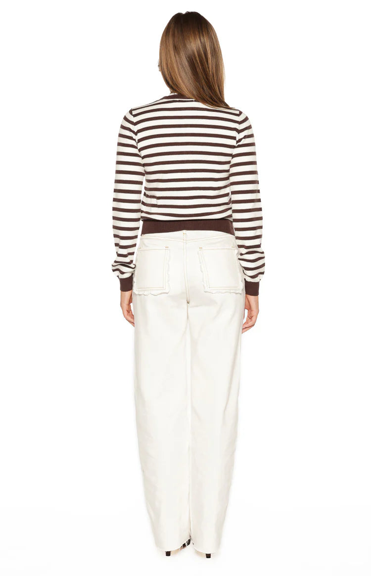 Felix Scallop Edge White Denim Jeans Image