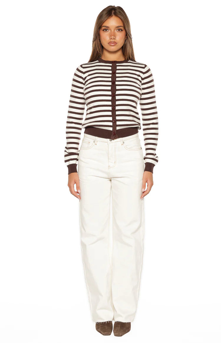 Felix Scallop Edge White Denim Jeans Image
