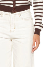 Felix Scallop Edge White Denim Jeans Image