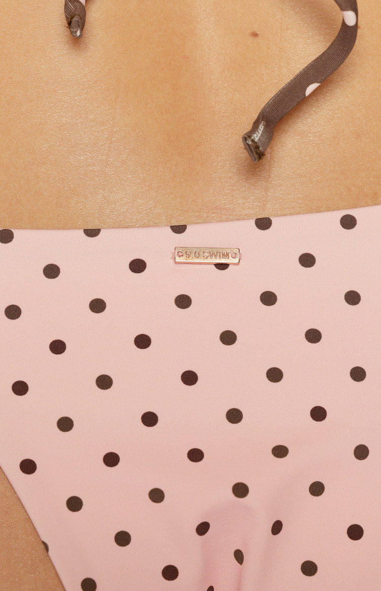 Fitzroy Pink Polka Dot Tie Bikini Bottoms Image