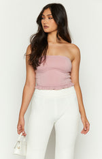 Florah Pink Ruffle Tube Top Image