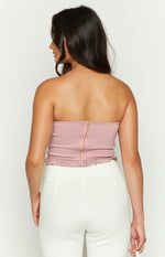 Florah Pink Ruffle Tube Top Image