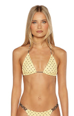 Florida Yellow Polka Dot Triangle Bikini Top Image