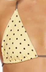 Florida Yellow Polka Dot Triangle Bikini Top Image