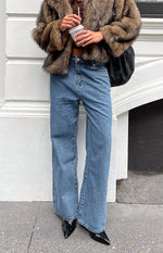 Fran Eyelet Mid Wash Pocket Jeans Image