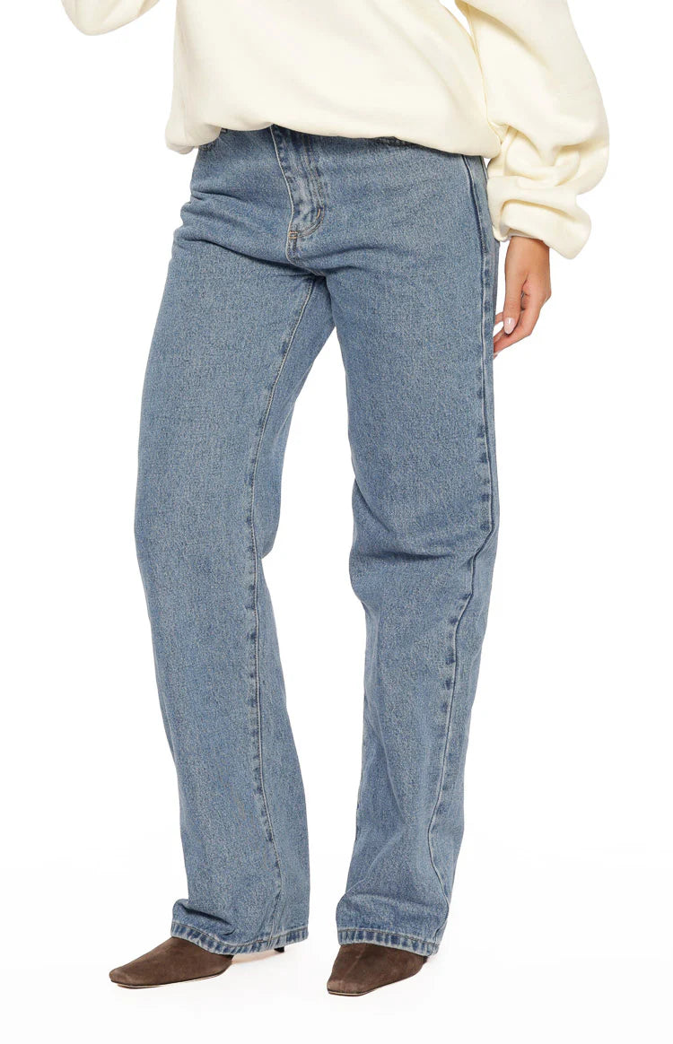 Fran Eyelet Mid Wash Pocket Jeans Image