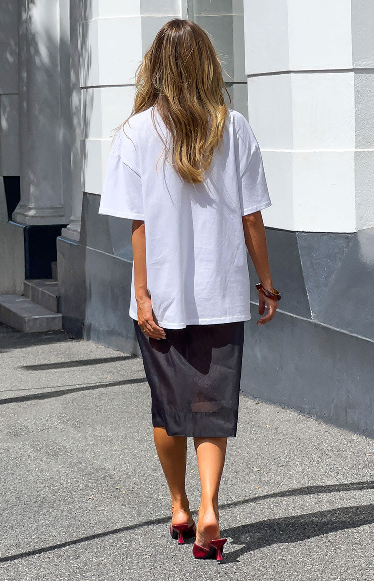Francesca Black Organza Sheer Midi Skirt Two Piece Set Image