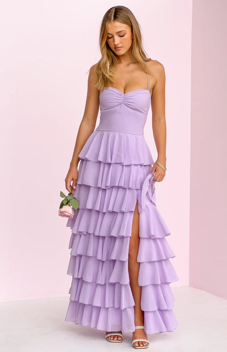 Georgie Lilac Ruffle Maxi Dress Image
