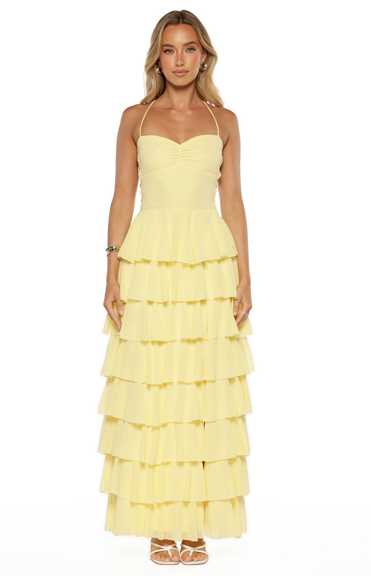Georgie Yellow Ruffle Maxi Dress - PRE ORDER Image