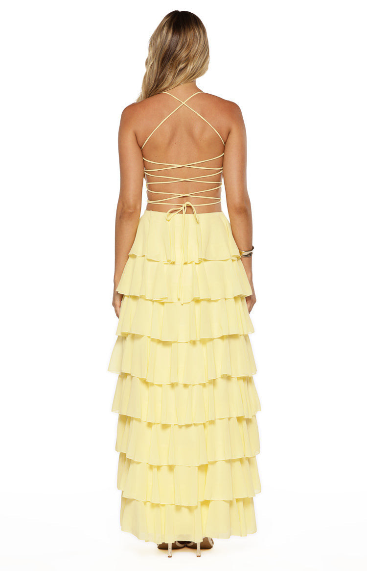 Georgie Yellow Ruffle Maxi Dress - PRE ORDER Image