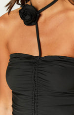 Gimmie Black Neck Tie Mini Dress Image