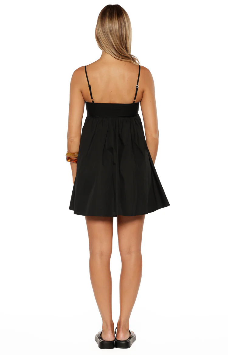 Gracelyn Black Eyelet Embroidered Mini Dress Image