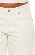 Greta White Denim Shorts Image