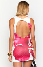 Harrie White Orchid Print Mini Dress Image