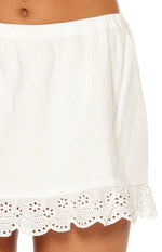 Hart White Broderie Trim Mini Skirt Image