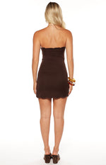 Harvey Brown Strapless Scallop Mini Dress Image