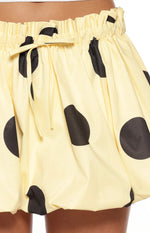 Henrietta Yellow Polka Dot Bubble Hem Mini Skirt Image