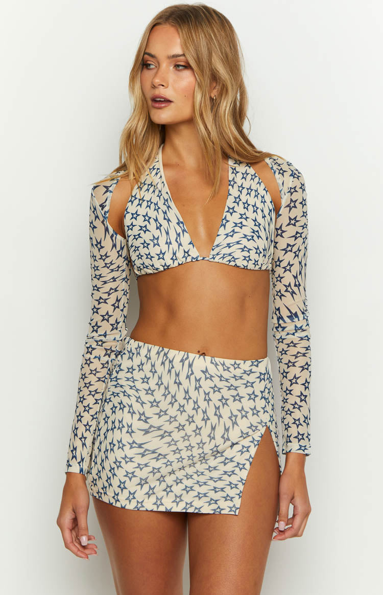 High Volume Star Print Mini Skirt Image