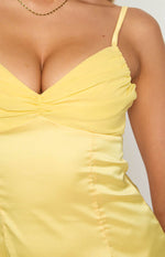 Honey Yellow Contrast Mini Dress Image