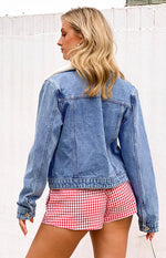 Icelyn Mid Wash Sherpa Denim Jacket Image