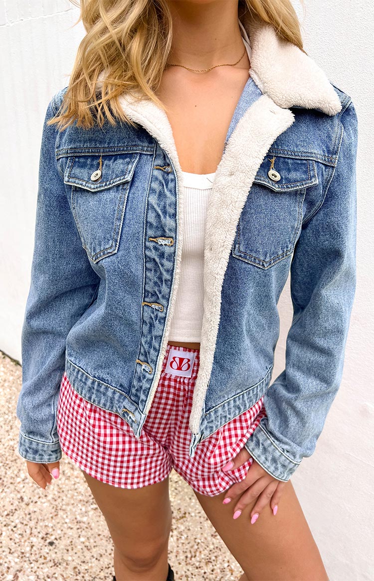 Icelyn Mid Wash Sherpa Denim Jacket Image