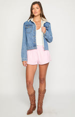 Icelyn Mid Wash Sherpa Denim Jacket Image