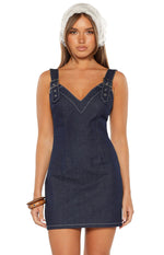Ines Denim Buckle Detail Mini Dress Image