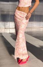Irina Pink Print Maxi Skirt Image