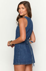 Isla Dark Wash Denim Mini Dress Image