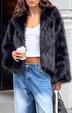 It Girl Black Faux Fur Jacket Image
