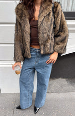 It Girl Chocolate Faux Fur Jacket - PRE ORDER Image