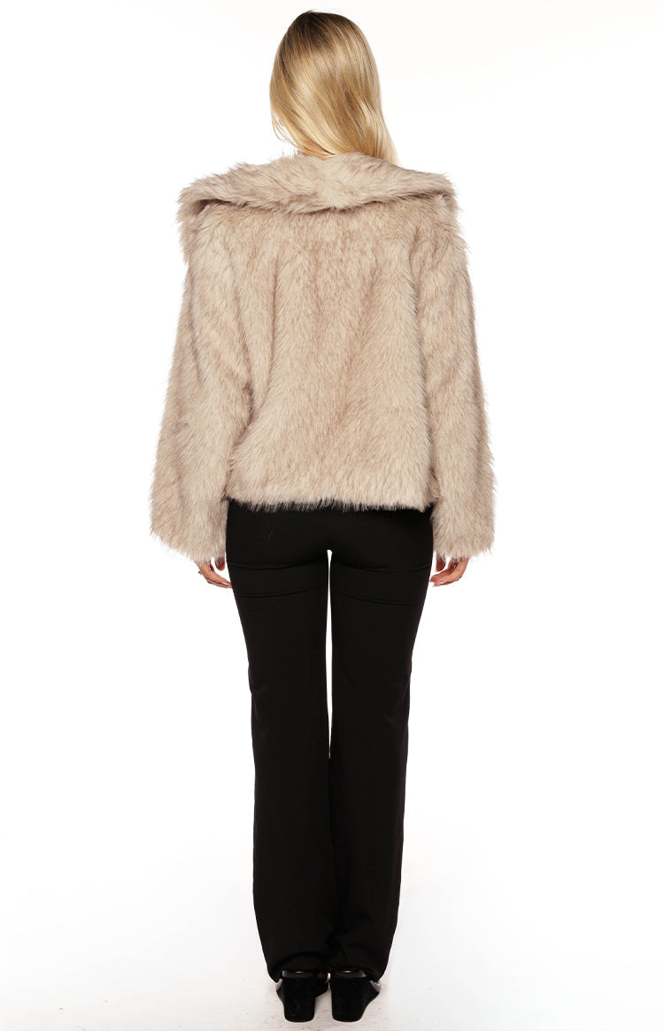 It Girl Sand Faux Fur Jacket Image