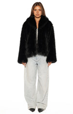 It Girl Black Faux Fur Jacket Image