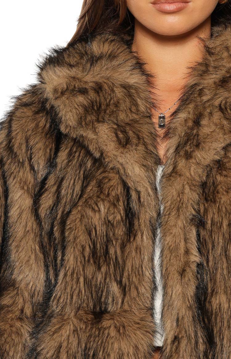 It Girl Chocolate Faux Fur Jacket - PRE ORDER Image