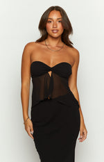 Jacqulin Black Strapless Top Image