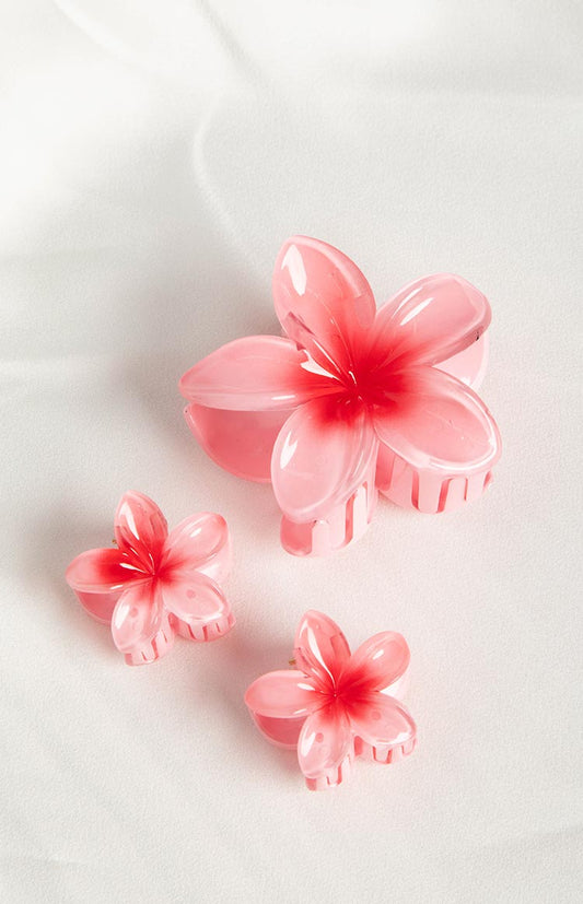 Jaide Pink Flower Clip 3 Pack